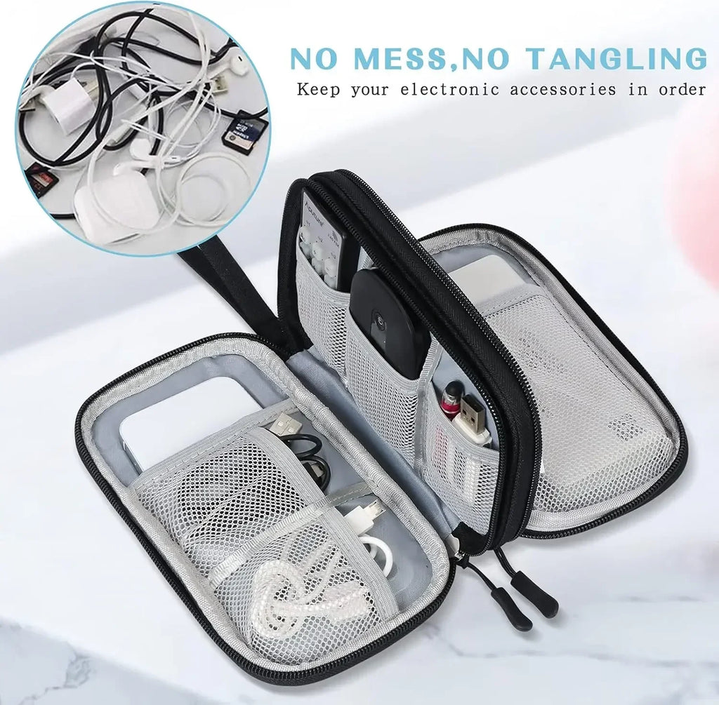 Bolsa de Cable de viaje, bolsa de almacenamiento Digital portátil, cargador, Cable de datos, bolsa USB, organizador, bolsa de almacenamiento de accesorios electrónicos impermeable