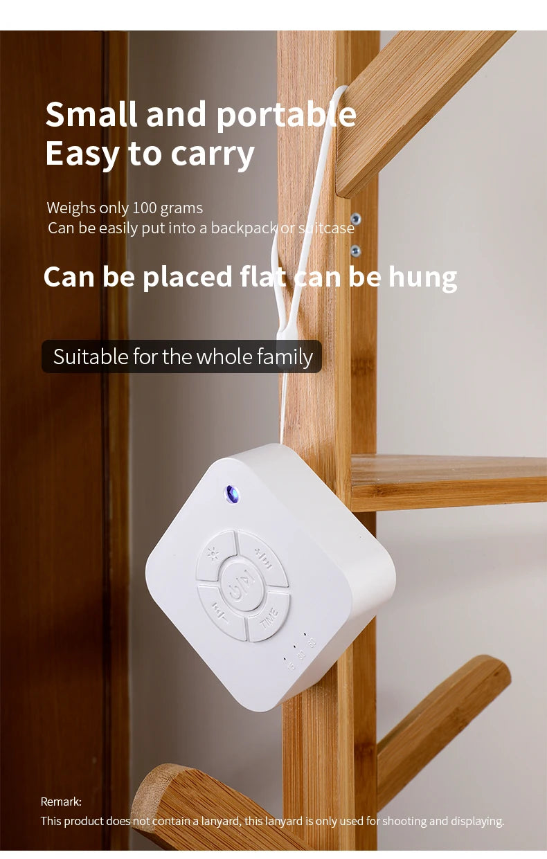 Máquina de ruido blanco para bebé para dormir, chupete de sonido portátil con 10 sonidos relajantes, recargable por USB, temporizador de apagado automático