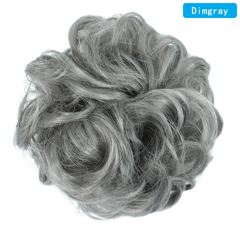 AZQUEEN-extensión de cabello de moño desordenado, banda elástica sintética, moño ondulado rizado, Scrunchies Donut Updo, postizo para mujer