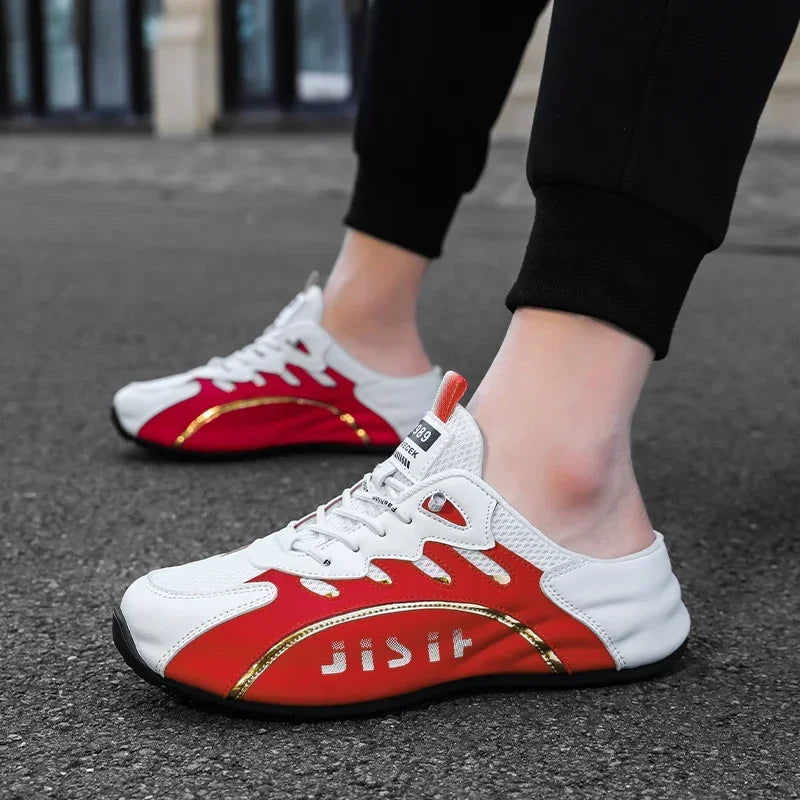 Zapatos informales ligeros y transpirables para hombre, medias zapatillas antideslizantes, zapatos perezosos, zapatillas cómodas para caminar, verano