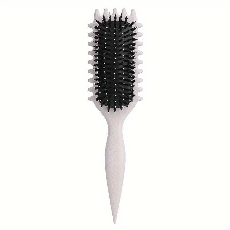 1 cepillo de caramelo, cepillo para peinar el cabello rizado, desenredante con puntas, reduce la separación de tirar, cerdas de nailon para todo tipo de rizo