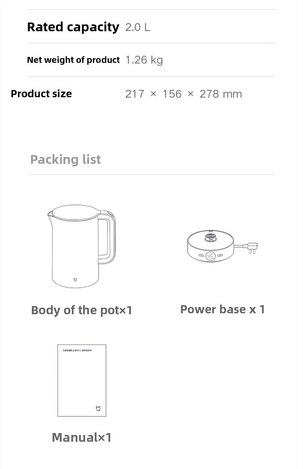 Nuevo hervidor eléctrico Mijia con temperatura constante 3 Pro, aislamiento de 24 horas, acero inoxidable 316L, calentamiento rápido de 1800w, 2L, aplicación MiHome