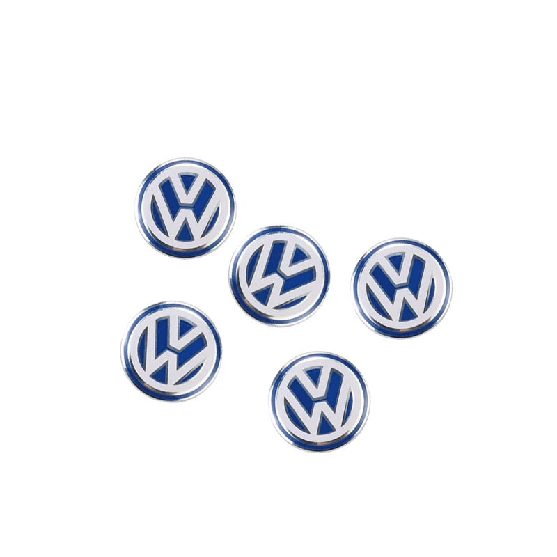 5/10 Uds. Insignia de llave remota de coche de 14MM emblema pegatinas con logotipo de Metal para VW GTI Polo Golf Passat Tiguan Arteon Touareg CC Taigo Caddy Je