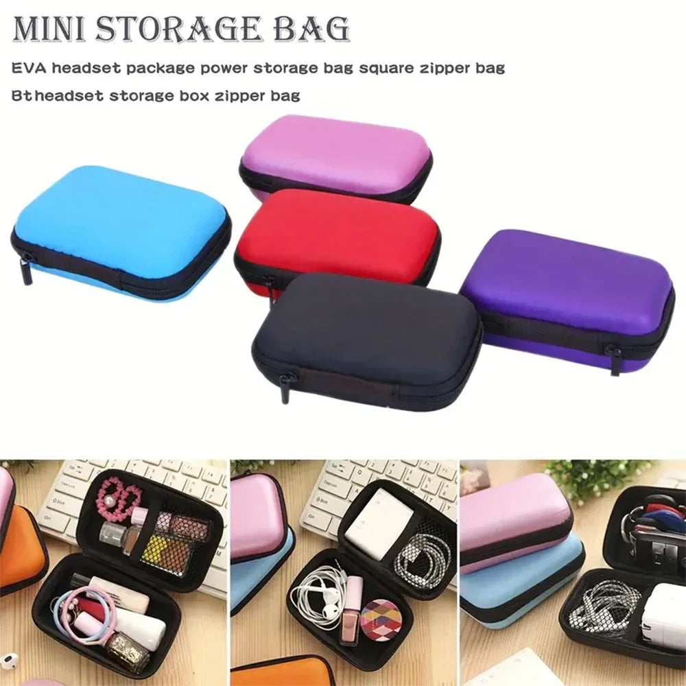 Estuche protector de viaje EVA, bolsa de almacenamiento impermeable multifuncional de gran capacidad, bolsa de almacenamiento de cables de datos