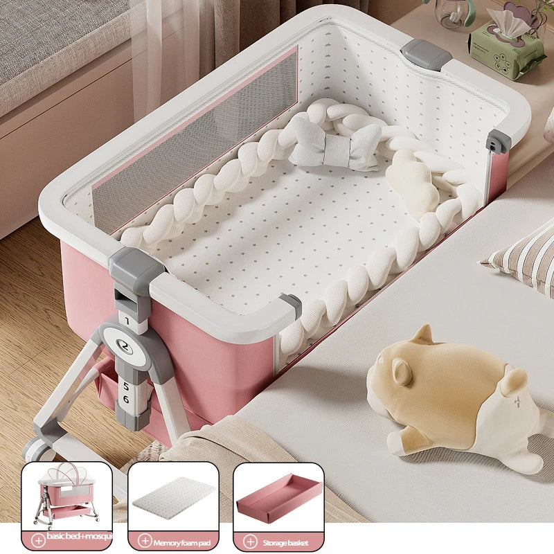 Cuna Multifuncional Segura para Bebés, Plegable, con Función de Balanceo, para Colocar Junto a la Cama, Portátil, para Recién Nacidos, para una Vida Familiar Más Sencilla