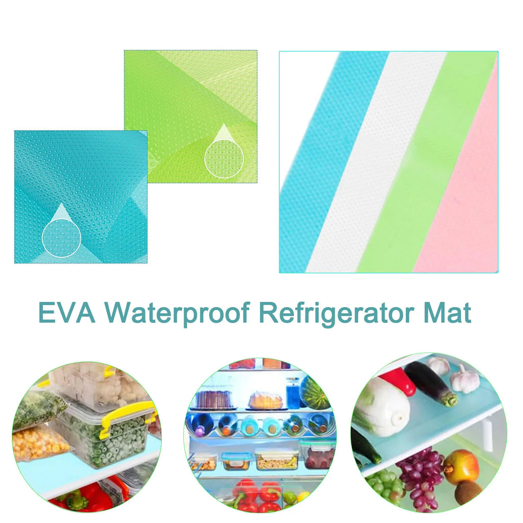 4-16 Piezas de Forros Antideslizantes de EVA para Estantes de Refrigerador, Impermeables y Lavables, Tapetes Organizadores para Gabinetes de Cocina y Cajones de Despensa para el Hogar
