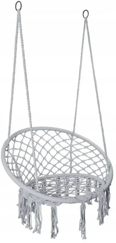 Silla Columpio de macramé para exteriores, hamaca de cuerda tejida a mano, hamaca con parada en Y para el hogar, dormitorio, Patio, terraza Y jardín interior