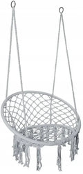 Silla Columpio de macramé para exteriores, hamaca de cuerda tejida a mano, hamaca con parada en Y para el hogar, dormitorio, Patio, terraza Y jardín interior