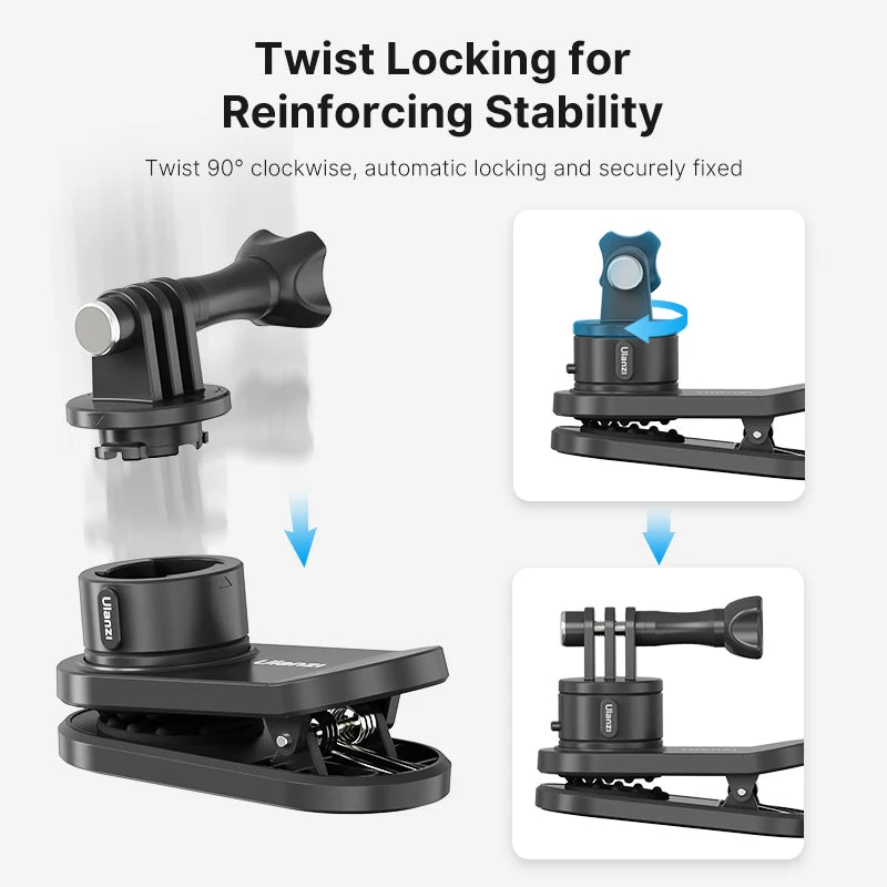 Ulanzi Go-Quick II Soporte magnético para correa de mochila de liberación rápida para Gopro para DJI OSMO para sistema QR de cámara de acción Insta360