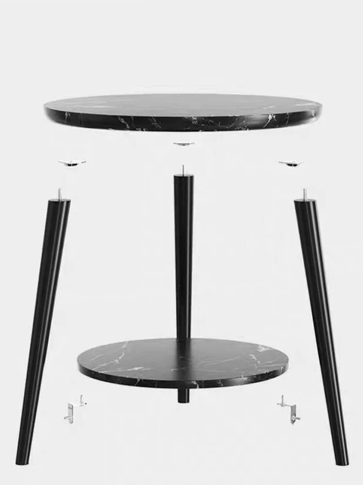 Mesa De Centro,estilo Marmol,minimalista,redonda,madera,sala