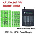 Batería AAA recargable AA Original, 1,5 V, AA 9800mAh/AAA 8800mAh para reloj, Radio, videojuego, cámara Digital, cargador AA AAA