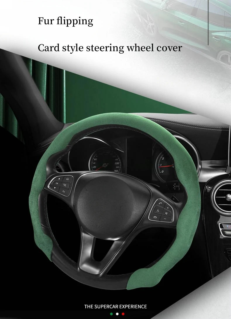 Protector ultrafino para volante de coche de gamuza estilo tarjeta, versión universal dinámica y de moda