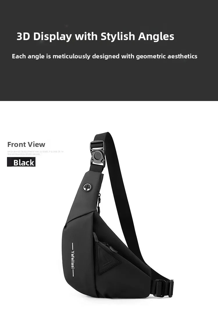 Bolso de Pecho Impermeable para Hombre, Bandolera, Mochila para Viajes Diarios, Membrana de Cuero Resistente a Salpicaduras, Ideal para Viajes Casuales