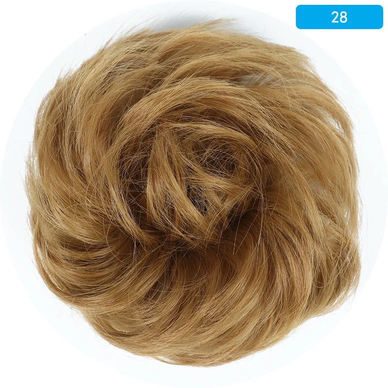 AZQUEEN-extensión de cabello de moño desordenado, banda elástica sintética, moño ondulado rizado, Scrunchies Donut Updo, postizo para mujer