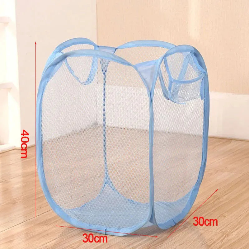Cesta de lavandería de malla, cesta de almacenamiento pequeña y plegable para sala de estar, dormitorio, cambio de ropa, portátil, para viajes de negocios