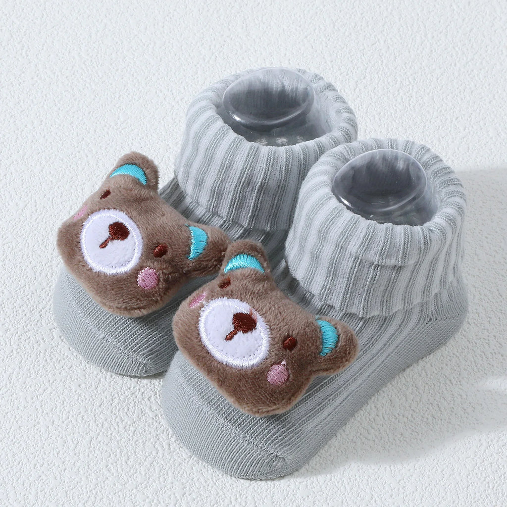 Calcetines bonitos de dibujos animados de oso, León, Panda, calcetines de bebé para niños y niñas, calcetines de tubo sólidos de algodón suave para recién nacidos, calcetines para niños