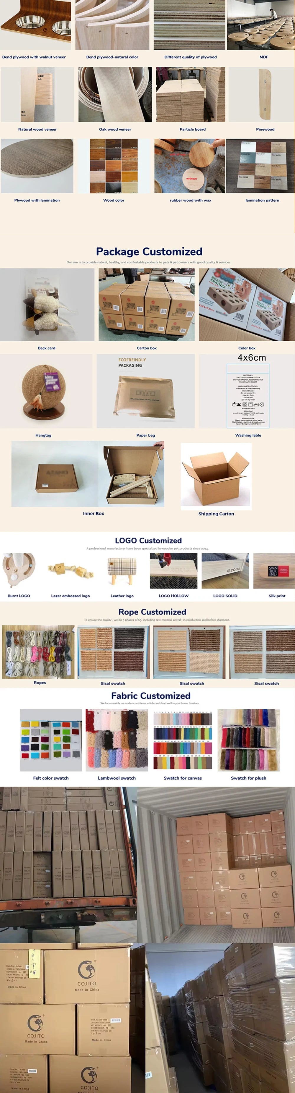 Torre para gatos grande de madera maciza con plataforma de salto multinivel, rascador, juguete y mueble para gatos.