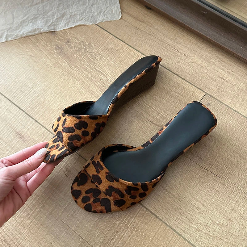 Sandalias de Verano para Mujer, Punta Abierta, Gamuza, Elegantes, Color Sólido, Tacón de Cuña, Zapatos de Vestir, Cómodas, para Playa y Exteriores