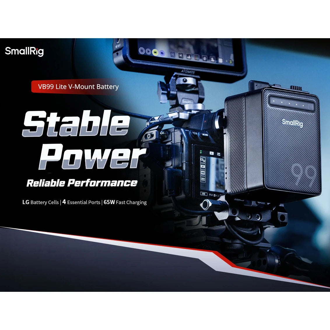 SmallRig VB99 Lite Mini V Mount batería 14,54 V 6800mAh 99Wh banco de energía con carga rápida de 65W para cámara de teléfono con luz COB