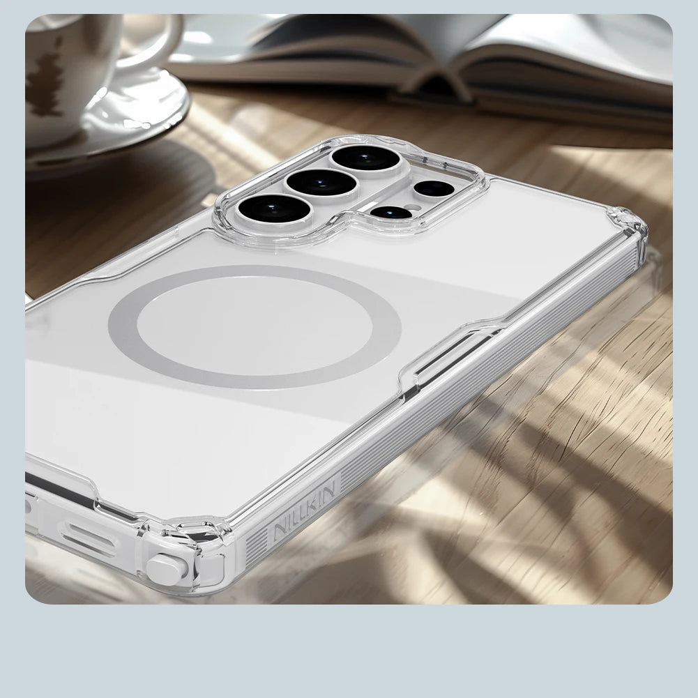 Nillkin para Samsung Galaxy S26 Ultra S26 Plus S26 funda magnética Magsafe Tpu + Pc 360 Airbag a prueba de golpes Hd cubierta dura transparente