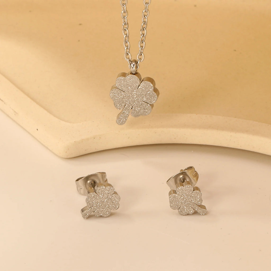 ASONSTEEL-collar con colgante de circonia y flor de corazón brillante para mujer, conjuntos de joyería de acero inoxidable, regalos delicados para uso diario