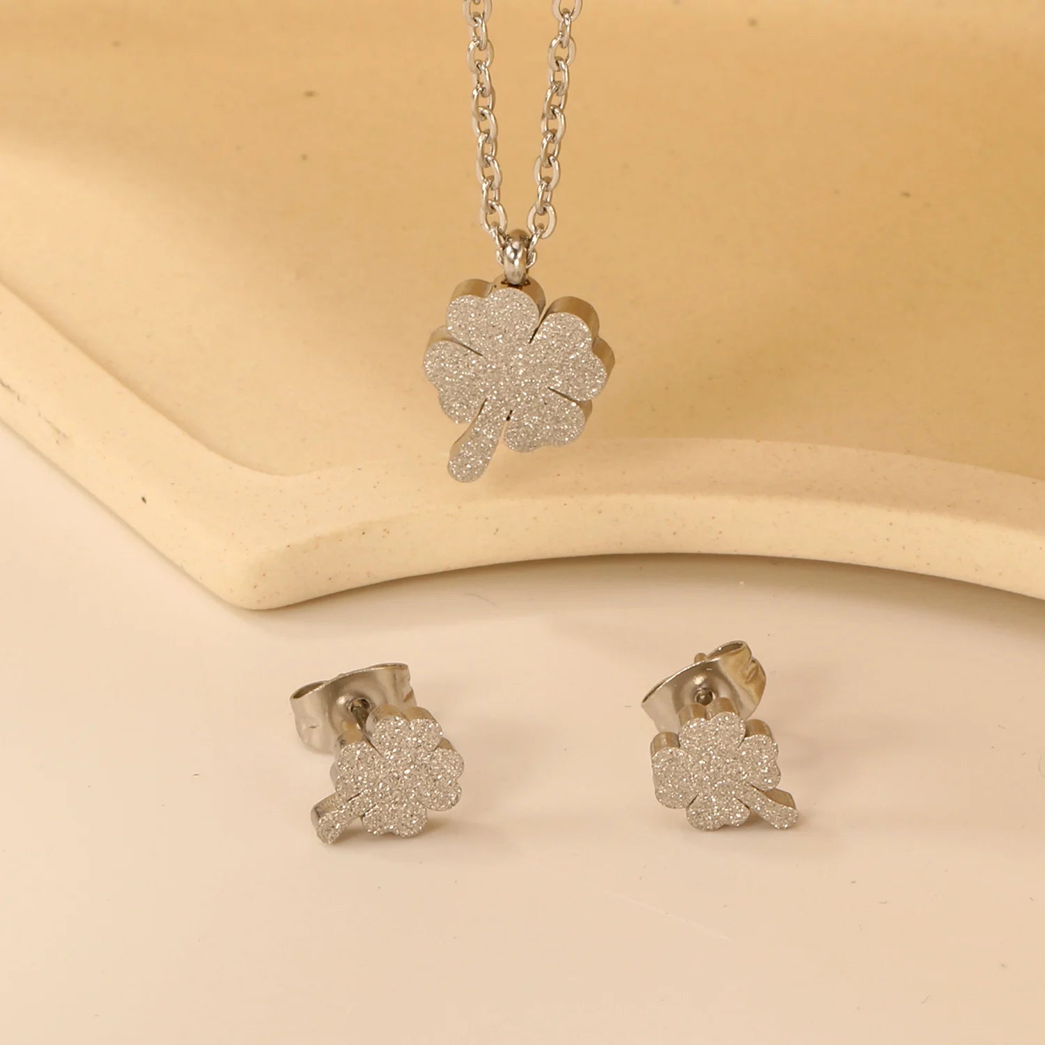 ASONSTEEL-collar con colgante de circonia y flor de corazón brillante para mujer, conjuntos de joyería de acero inoxidable, regalos delicados para uso diario