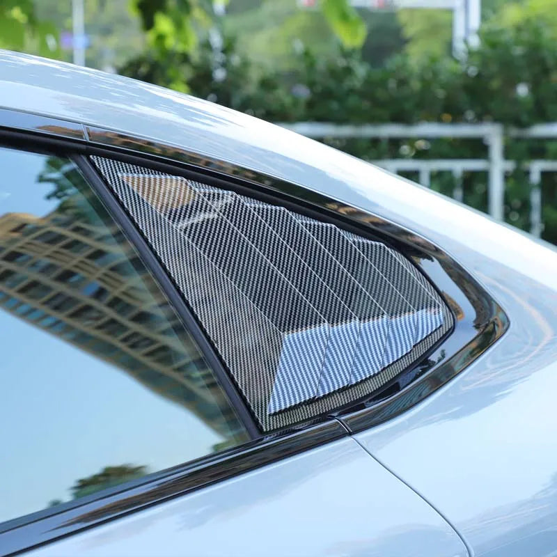 WoeFor 2020-2024 BMW Serie 4/i4 G22 persianas triangulares traseras ABS negro piano, accesorios de modificación exterior para coche, juego de 2 piezas