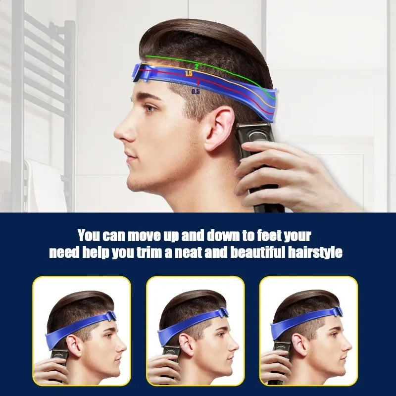 Plantilla de corte de pelo DIY, banda de corte de pelo, guía de corte de pelo de silicona curvada transpirable para el hogar para niños y hombres