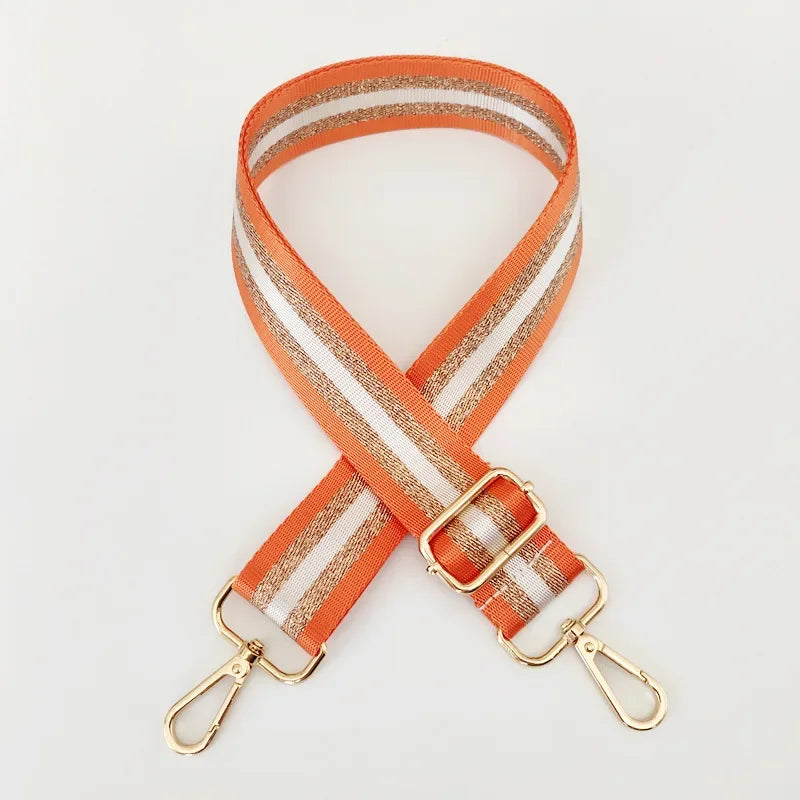 Correa de Hombro Universal para Bolso con Rayas, Correa de Repuesto Ajustable para Llevar Cruzado con Cierre Metálico, Accesorios Multicolor para Bolsos