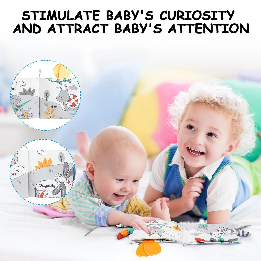 Libros suaves para bebés, juguetes 3D con tacto y sensación de tela arrugada, libros para bebés, niños, tacto y sensación arrugada, regalos para niños pequeños