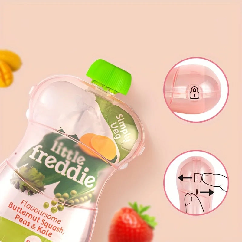 Bolsa para alimentos a prueba de apretar, taza de alimentación portátil para jóvenes: disponible en rosa, verde, azul