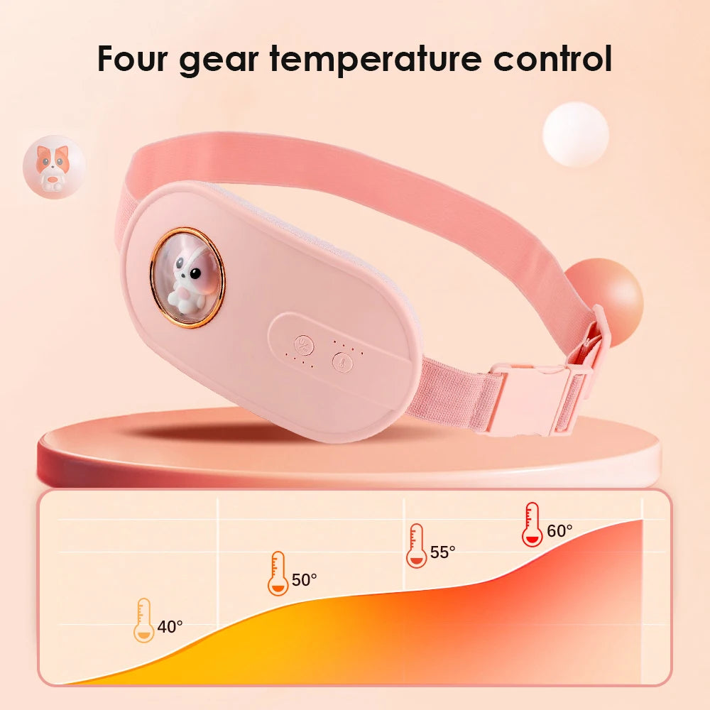 Almohadilla calefactora Menstrual, masajeador Abdominal eléctrico, cinturón de cintura calentado por vibración, cinturón calentador de útero USB para mujeres, cuidado de los períodos