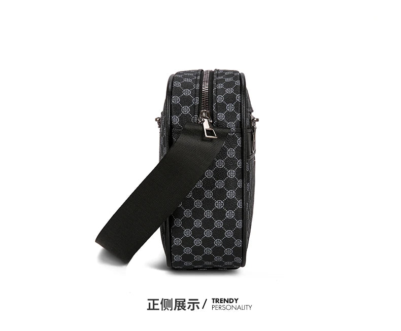Bolso de hombro con estampado de moda para hombre, bandolera de mensajero de piel sintética, bolso de estilo Vintage para hombre, bolso de hombro, regalo para hombre