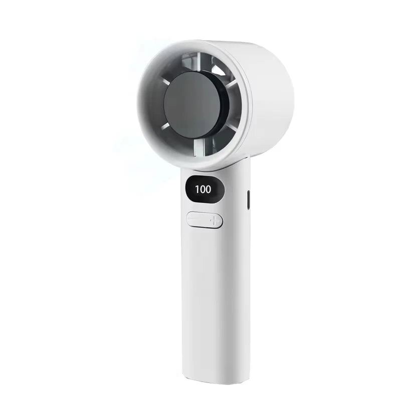 Mini Ventilador Portátil de Mano con Pantalla LED, Ventilador de Alta Velocidad, Ventilador de Escritorio, Refrigeración para Exteriores, Ventilador Recargable