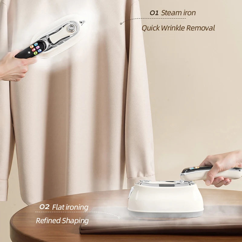 Plancha de Vapor Portátil EU 2026, Nueva Plancha de Vapor Inteligente con Pantalla LED Digital, Plancha de Vapor Portátil para Viajes y Hogar, Plancha de Vapor de Mano de Alta Potencia de 1200W