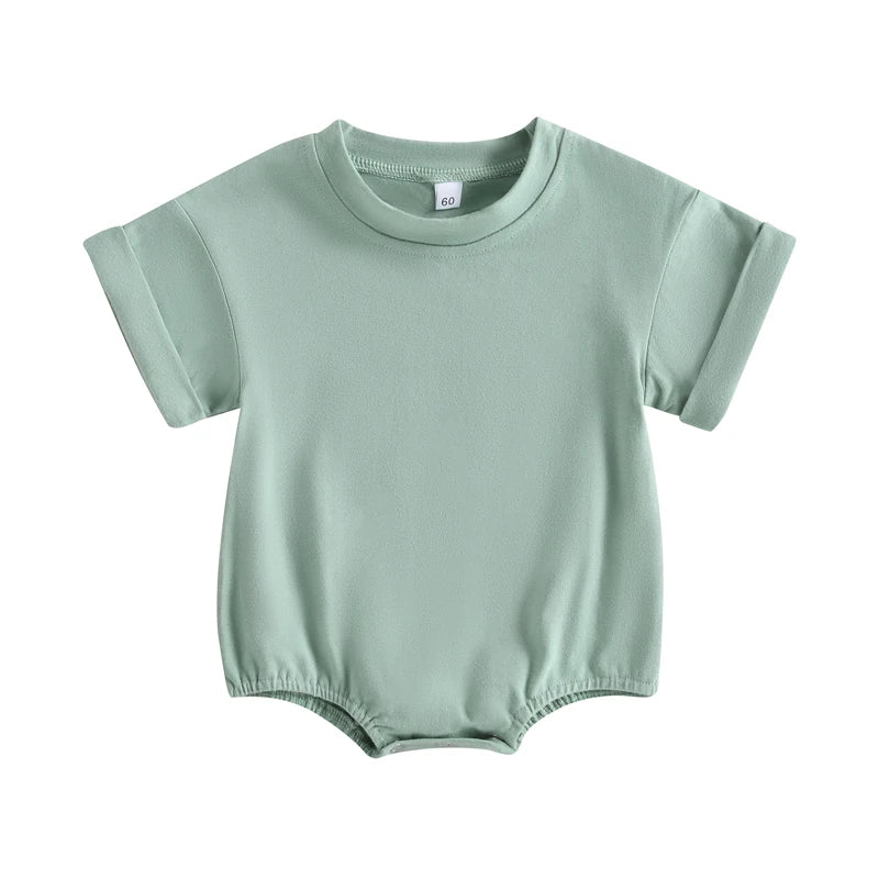 Pelele para bebé recién nacido, ropa de cuello redondo, monos sueltos informales sólidos, Pelele de algodón para niño pequeño