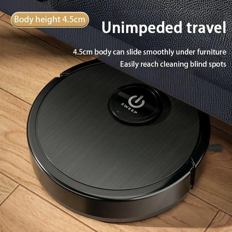 Robot Aspirador Inteligente 3 en 1, 6000Pa de Succión Potente, Función de Barrido y Fregado, Carga USB, Navegación Láser, para Pelo de Mascotas y Pisos Duros, Novedad 2026