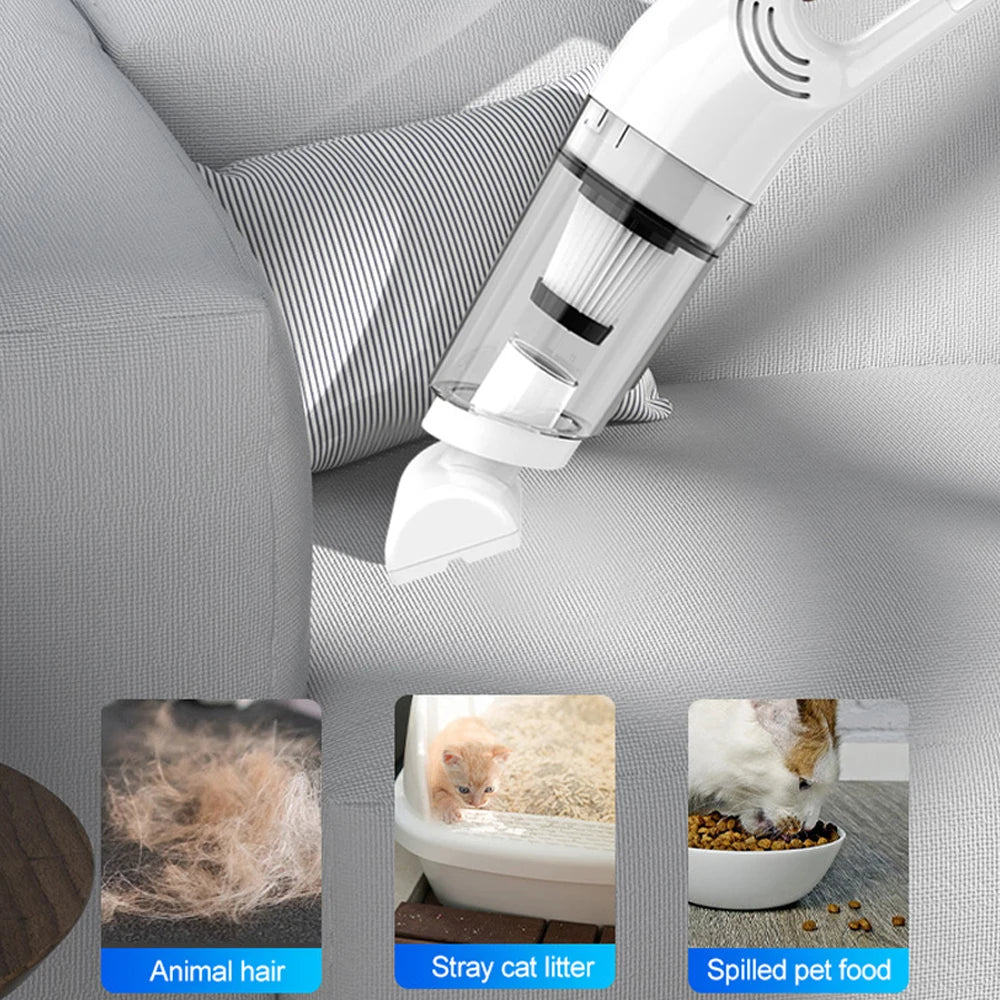 Aspirador de mano para el hogar, aspirador portátil recargable, para el hogar y el coche, recogedor de polvo inalámbrico de doble uso, pelo de mascota, 10000PA