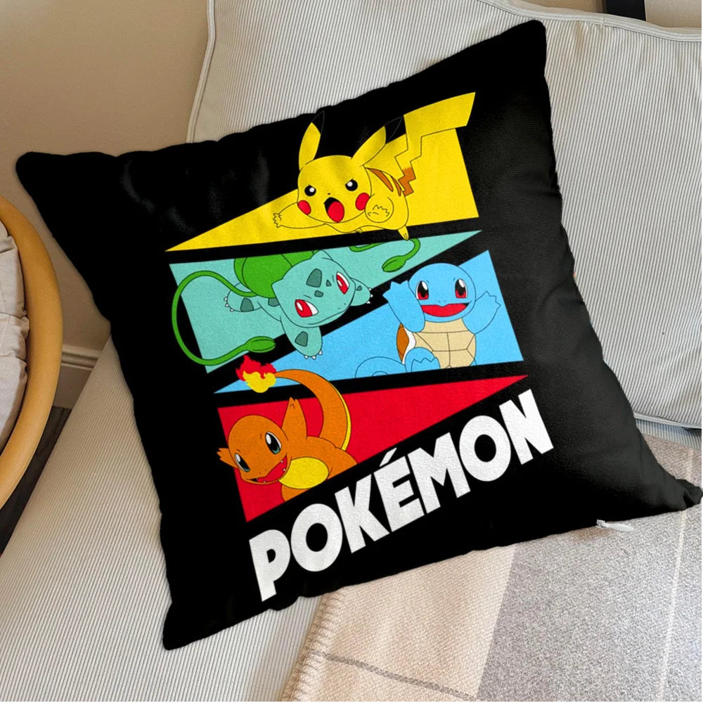 Funda para fundas de almohada Kawaii P-Pilkachuus, funda nórdica para almohada de 45x45, fundas para cojines, almohadas para dormir, decoración decorativa para el hogar