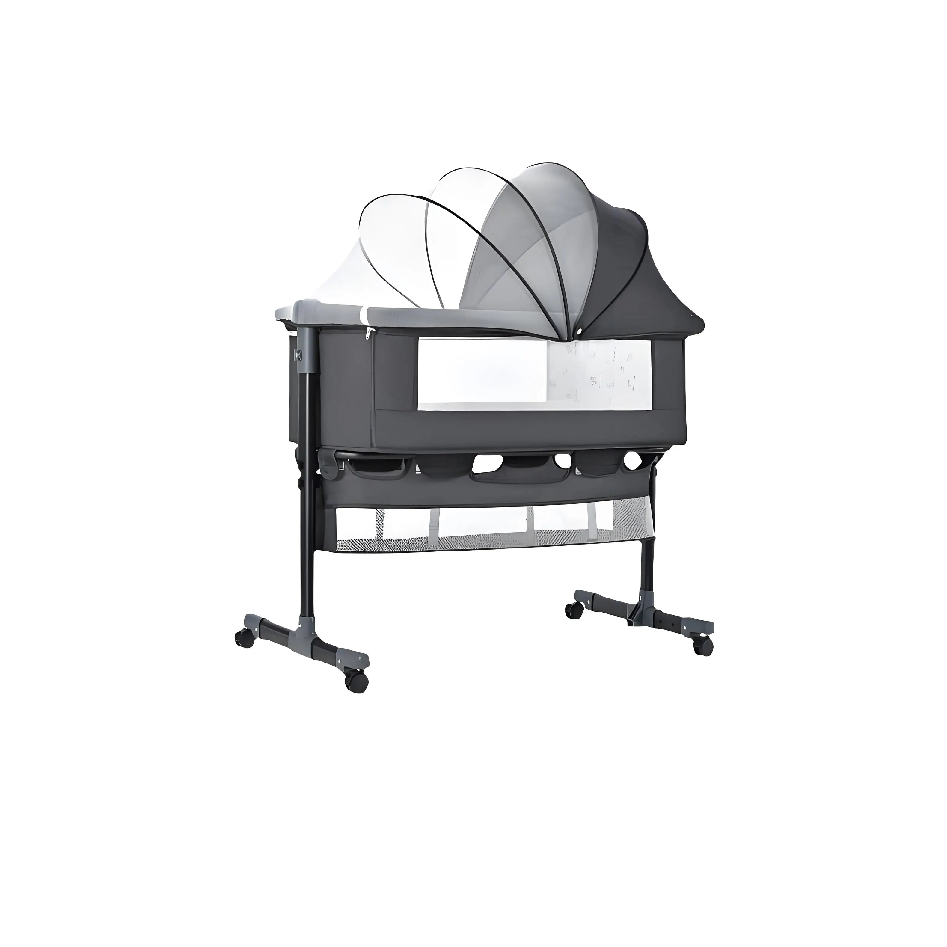 Cuna portátil 3 en 1, moisés multifuncional, cochecito plegable y ajustable, cuna acoplable, cama acoplable para bebé