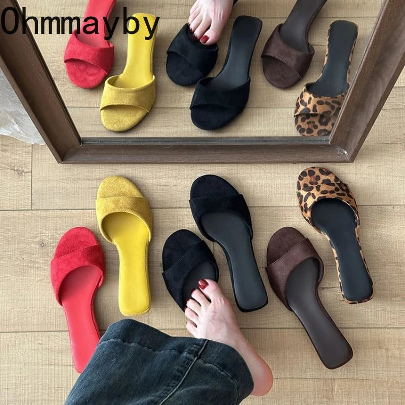 Sandalias de Verano para Mujer, Punta Abierta, Gamuza, Elegantes, Color Sólido, Tacón de Cuña, Zapatos de Vestir, Cómodas, para Playa y Exteriores