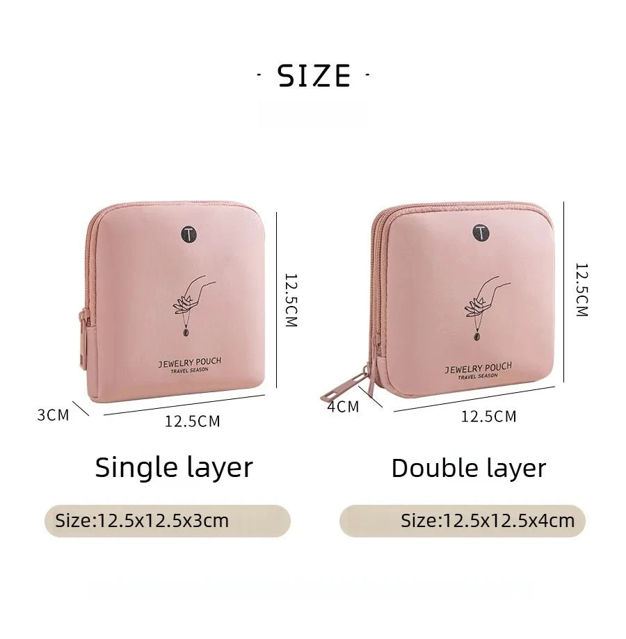 Bolsa de Joyería Portátil de Lujo, Mini Organizador de Viaje con Compartimentos, Estuche Impermeable para Aretes, Pulseras y Anillos