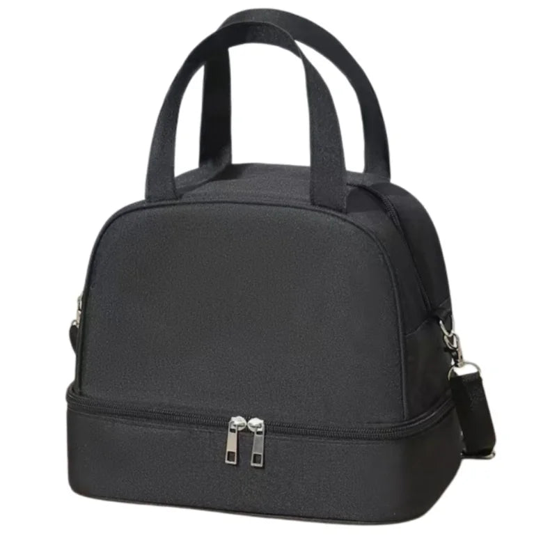 Bolsa de almuerzo, bolsa de almuerzo portátil de doble capa, bolsa aislada de gran capacidad, bolsa aislada para pícnic al aire libre, bolsa Bento