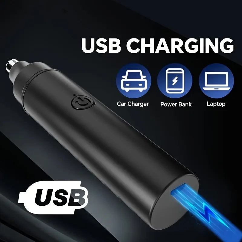 Recortadora Eléctrica Portátil de Vello de Nariz y Orejas para Hombres y Mujeres, Recargable por USB, Depilación Facial y de Cejas sin Dolor, Lavable