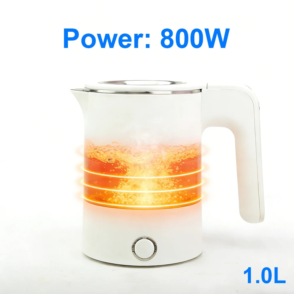 Hervidor Eléctrico Portátil de 1.0L, Hervidor de Agua Automático de Acero Inoxidable para Viajes, Campamentos en el Extranjero, Hervidor Inteligente