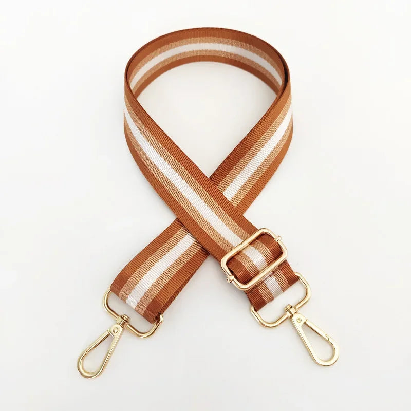 Correa de Hombro Universal para Bolso con Rayas, Correa de Repuesto Ajustable para Llevar Cruzado con Cierre Metálico, Accesorios Multicolor para Bolsos