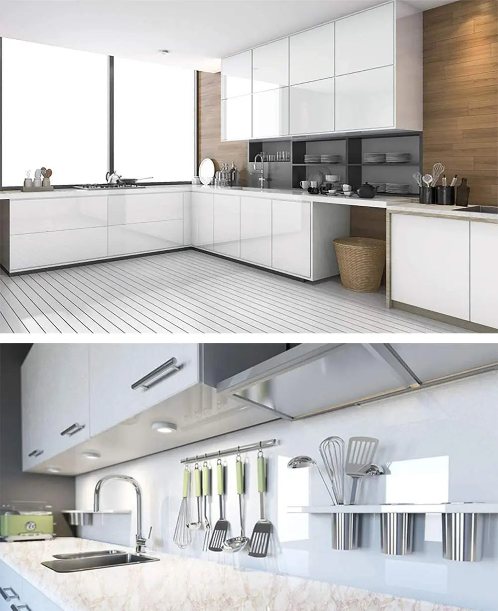 Pegatinas de Pared Lisas de Alto Brillo para Muebles, Película de PVC Perlada, Papel Tapiz Impermeable, Decoración DIY para Habitaciones, Armarios y Cocinas