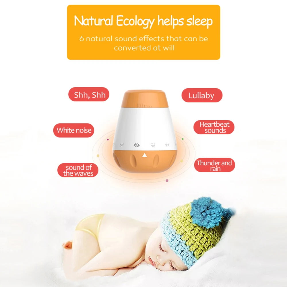 Máquina de Ruido Blanco para Bebés, Sensor de Voz Inteligente, Ayuda para Dormir, Terapia de Sonido, Monitor y Generador de Sonido para Bebés y Adultos