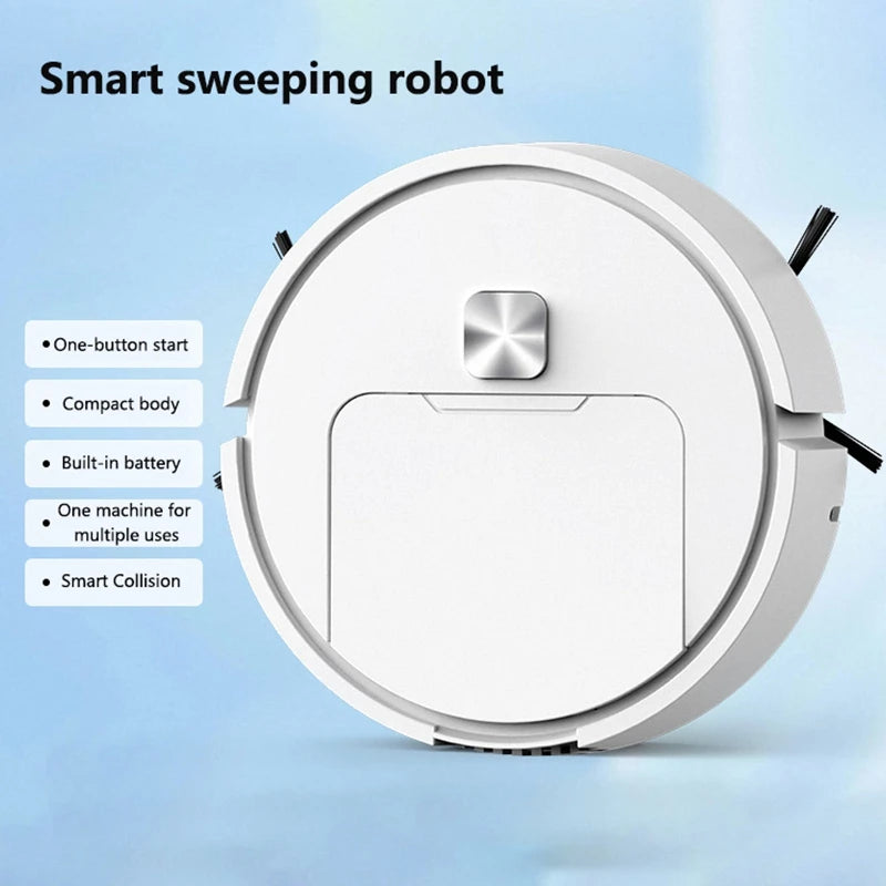 Mini Robot Aspirador Inteligente Silencioso, Máquina de Limpieza Multifunción Tres en Uno, Aspiradora, Trapeador, Cepillo 2025