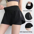Shorts de Yoga de Dos Piezas (Falsos) para Mujer, Secado Rápido, Anti-Transparencia, Shorts Deportivos de Verano